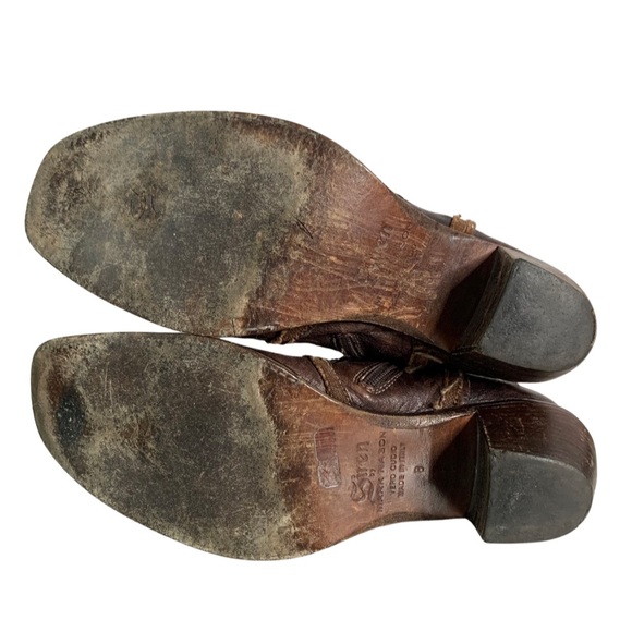 Siren by Mark Nason Women’s Distressed Brown Leather Tall Heeled Boots Size 8 - Picture 9 of 10